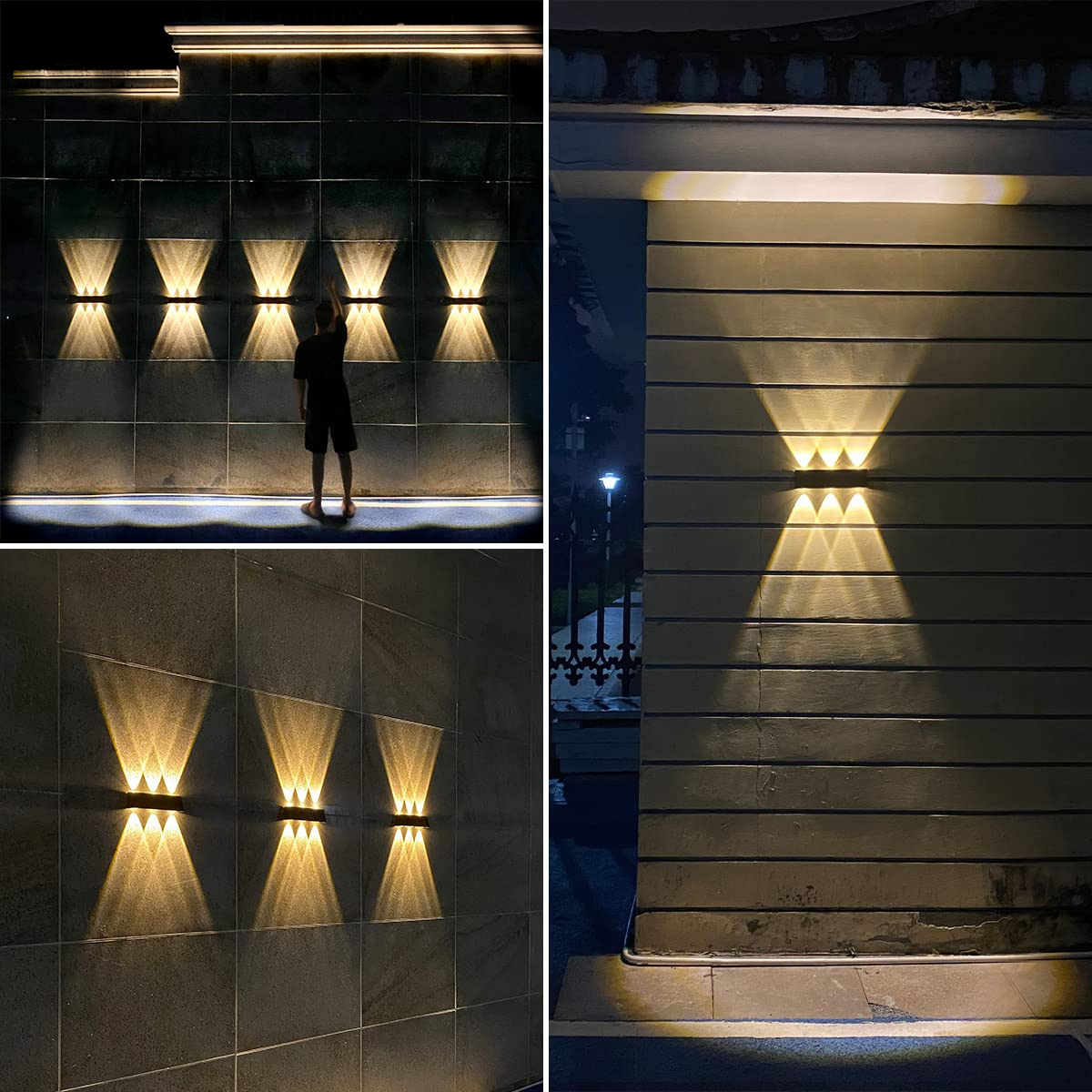 Solar Garden Lights Waterproof Upward Porch Wall Lamp with 50000 Hours Working Time