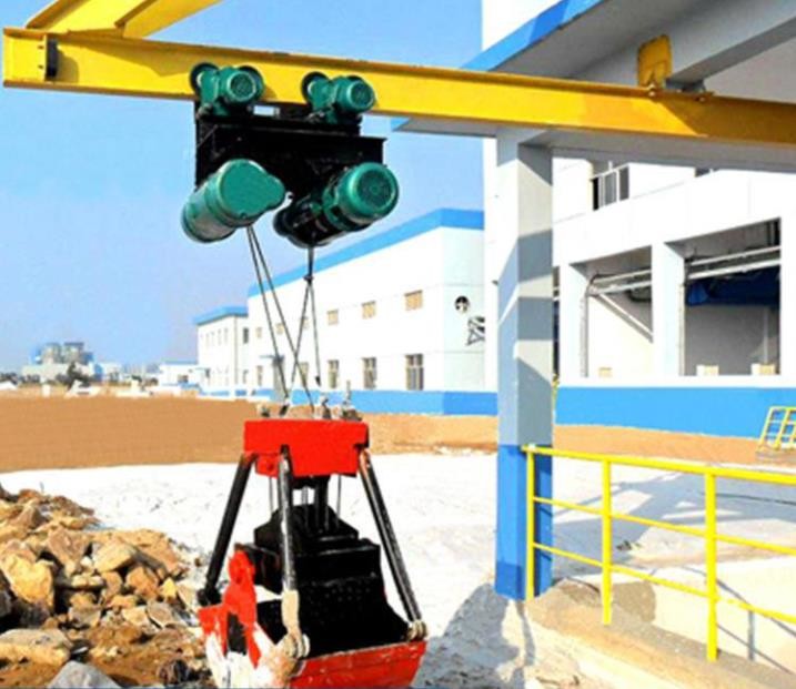 3Ton Remote Control Single Girder Eot Grab / Grapple / Bucket Crane