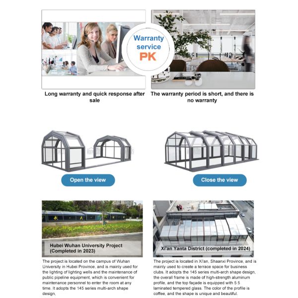 Customized High Snow Load Tempered Glass Mobile Cover Villa Roof for Apartment Terrace Patio & Courtyard Leisure Spaces