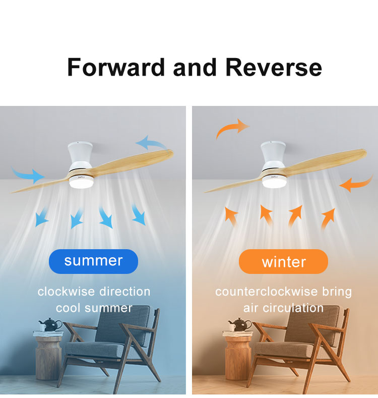 School Living Room LED Ceiling Fan 52 inch Support Dimmer Yes 3 Colors Natural Blades