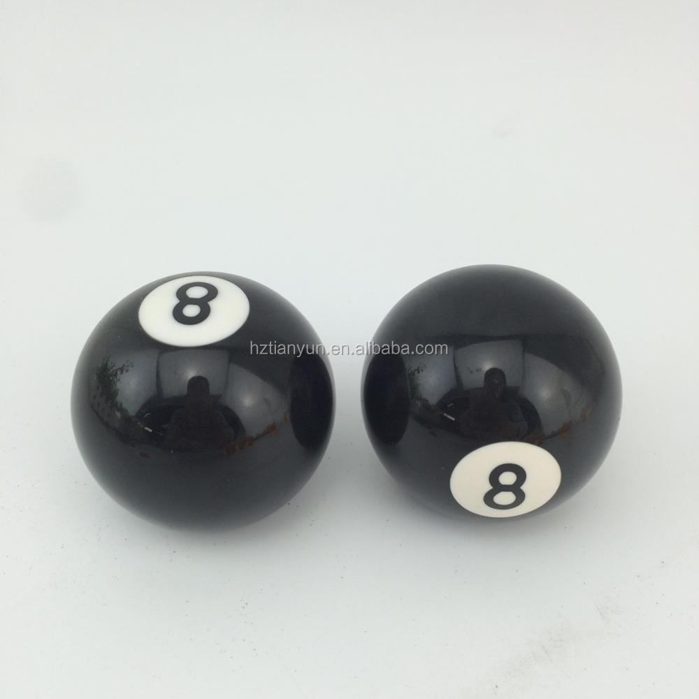 Black Billiard Car Gear Shift Knob 8 Ball Logo Print Acrylic Material