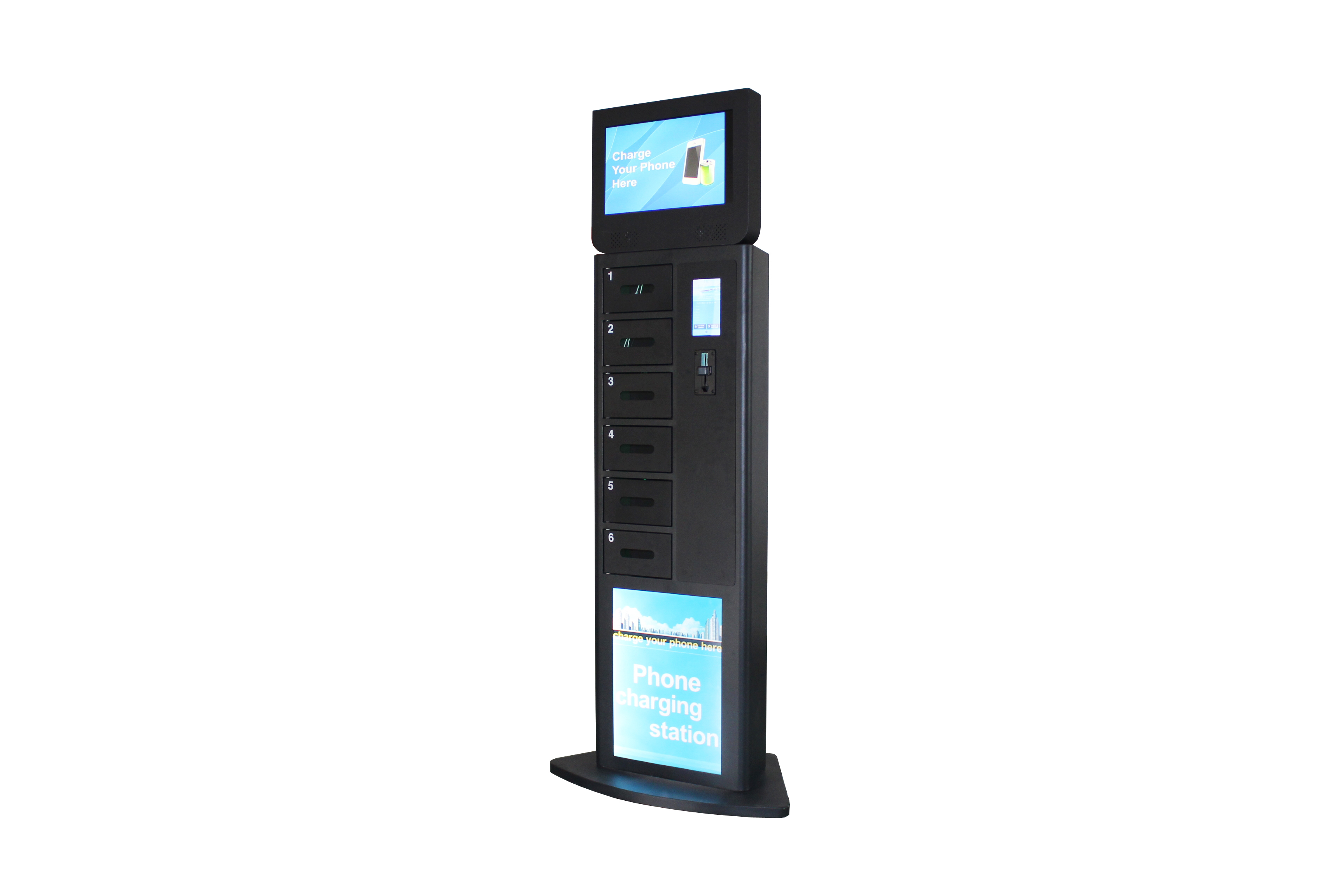 Remote Advertising Handphone Charging Station , Wireless Phone Charging Station Touch Screen