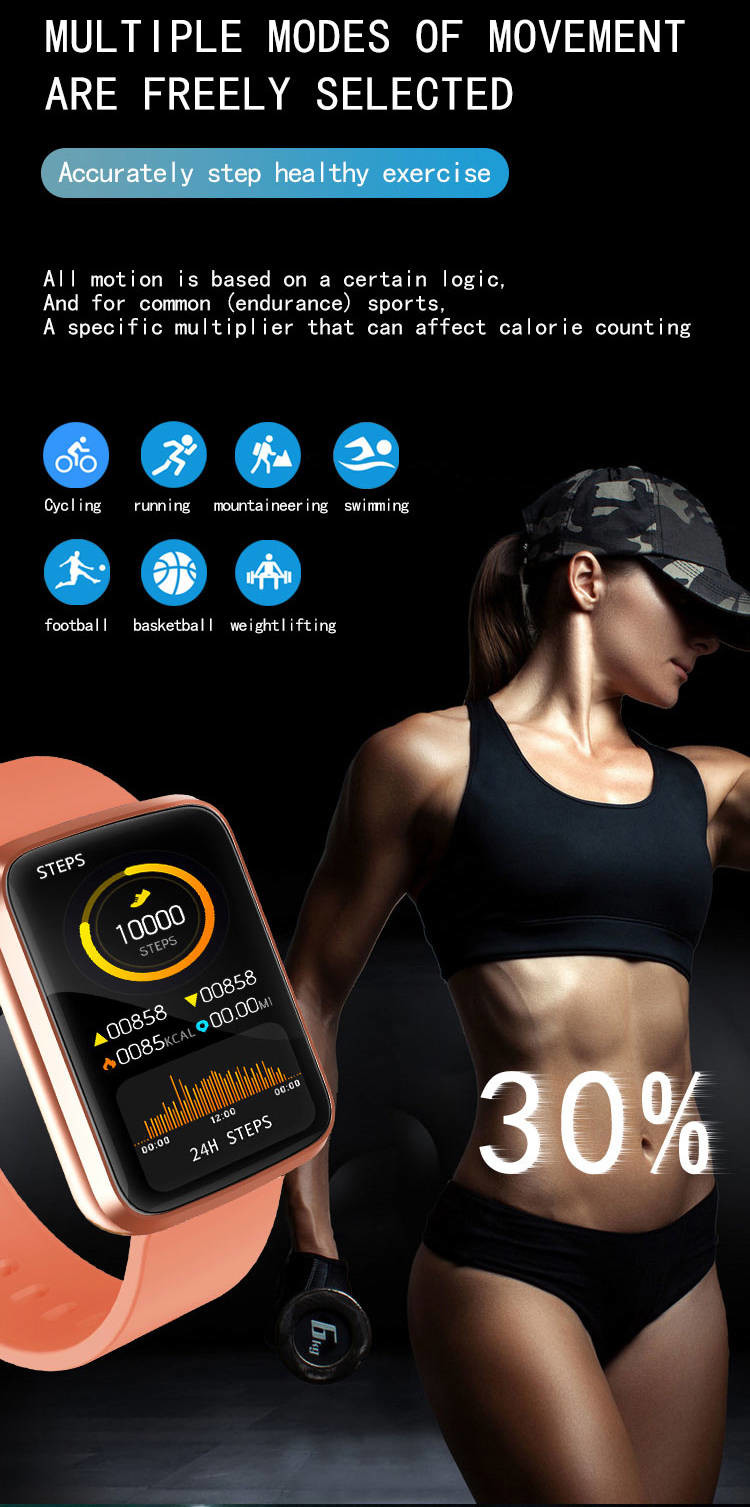 Realtek 8762C Women Smart Watch SMS TFT Calorie Monitoring Music Control