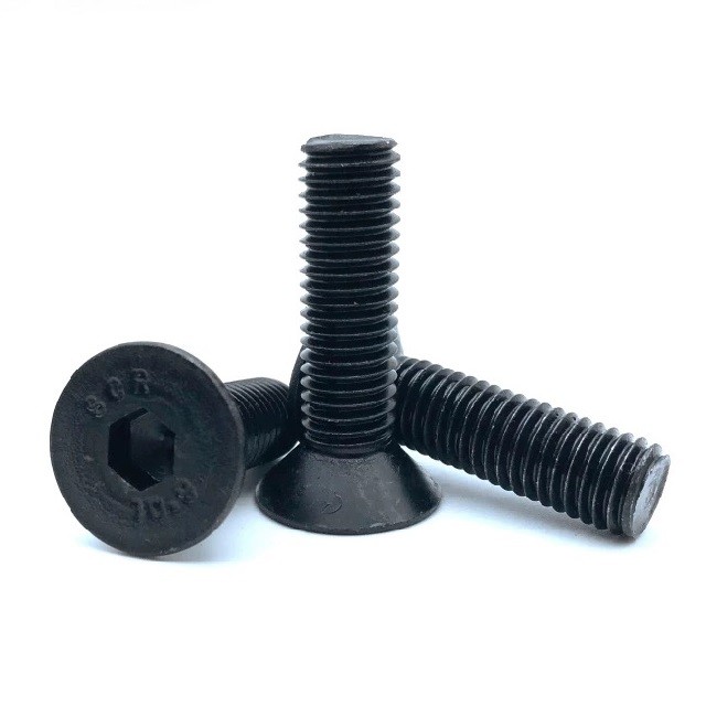 High Strength DIN7991 Black Zinc Steel Flat Head Hex Socket Screw for Heavy Machinery