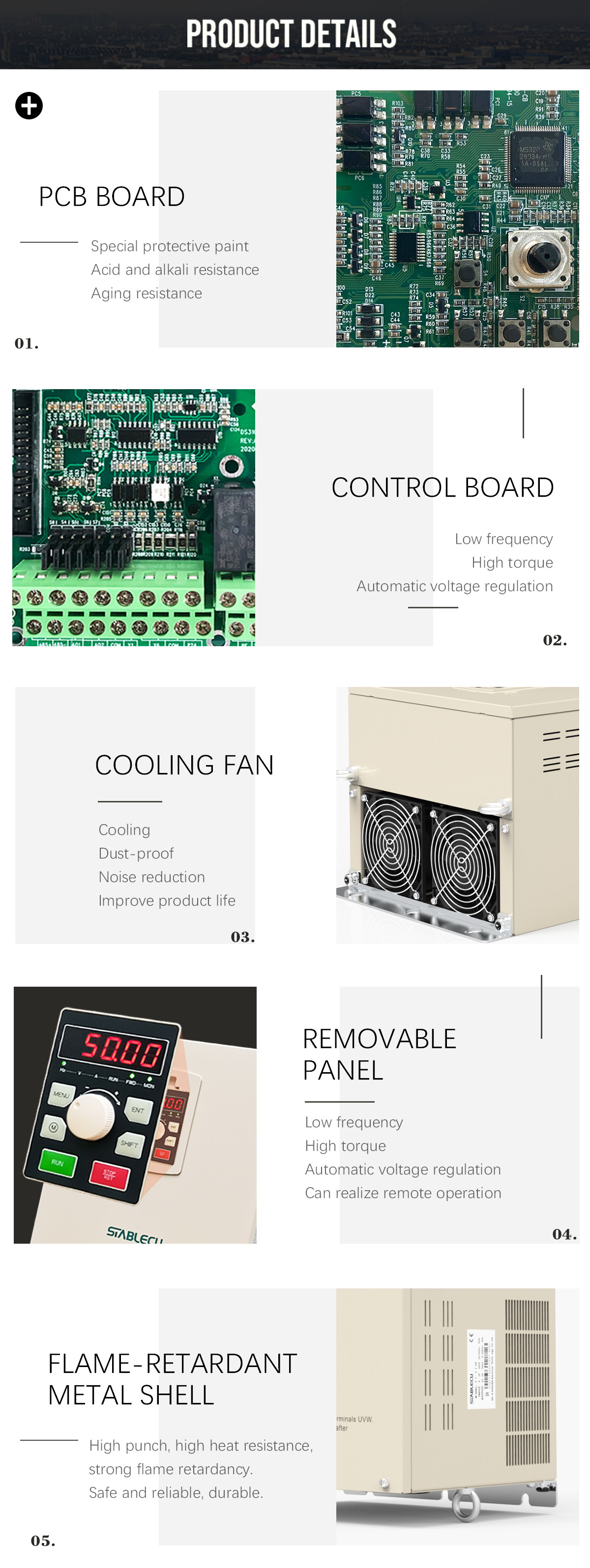 Triple Phase VSD Frequency Inverter 90KW 380V AC Drive