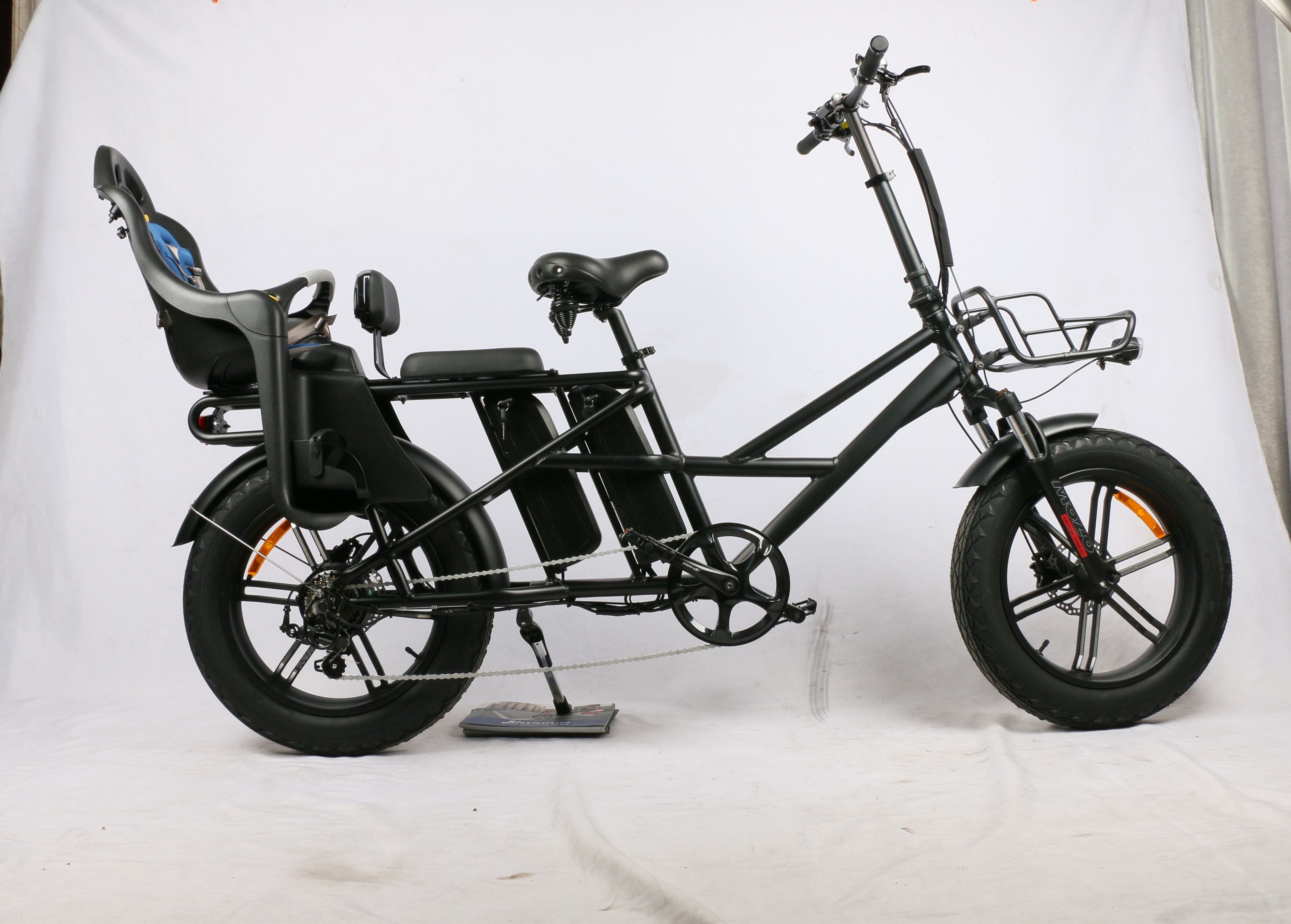 500W Electric Cargo Bicycle Dual 13Ah Lithium Battery 20 Inch Electric Cargo Fat Bike