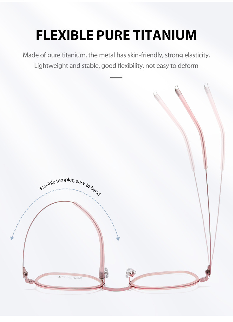 Lightweight Acetate Titanium Glasses OEM For Both Men And Women
