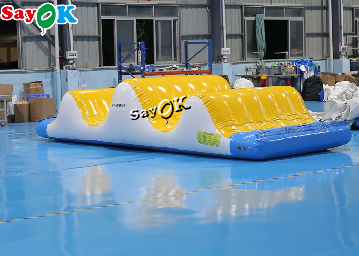 Water Tube Toy Yellow Children Playground Inflatable Wave Track 6x2x1.1mH For Lake