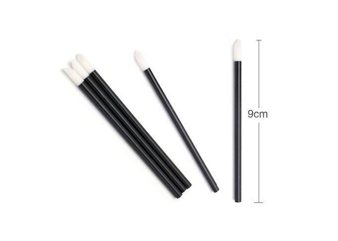 Nylon Synthetics Fiber Makeup Disposable Lip Brush 50pcs Black Color