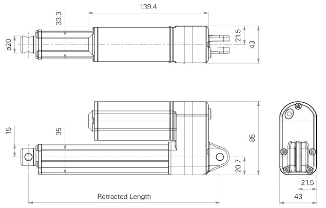 Low Noise High Speed DC 12V Electric Linear Actuators