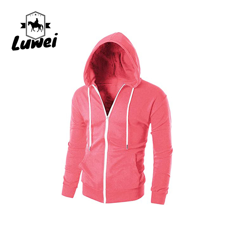Custom Drawstring Gym Long Sleeve Mens Plain Over Size Sweatshirt Pullover Slim Fit Lightweight Zip-up Sports Hoodie