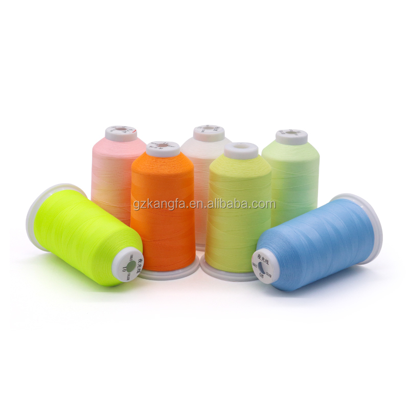 Mercerized Glow in the Dark Sewing Embroidery Thread for Filament Yarn Polyester