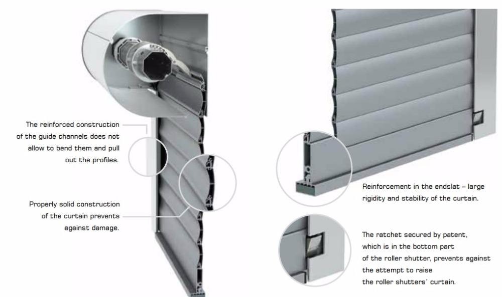 5.8-6.0M Aluminum Extrusion Parts Roller Shutter Door 6063 6061 6005 6060