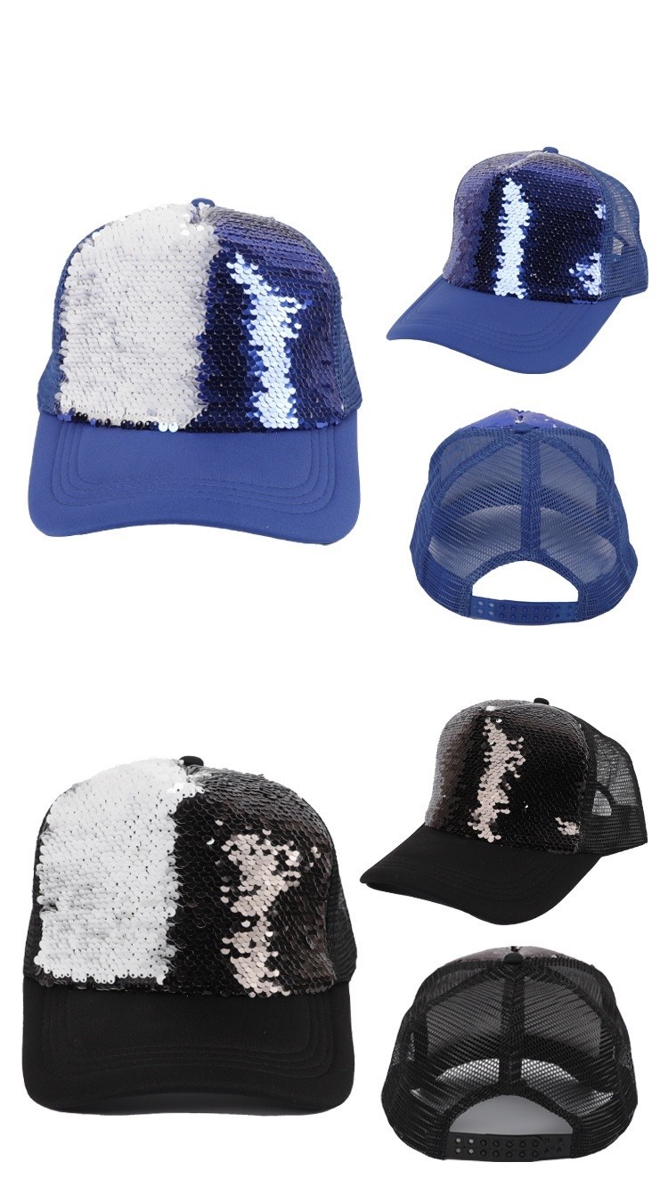 Customized Sequin Sublimation Baseball Cap For Photo Printing