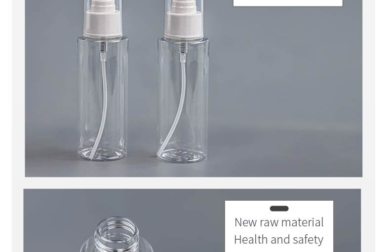 Transparent 18mm 100ML PET Spray Bottle With Nozzle 13g