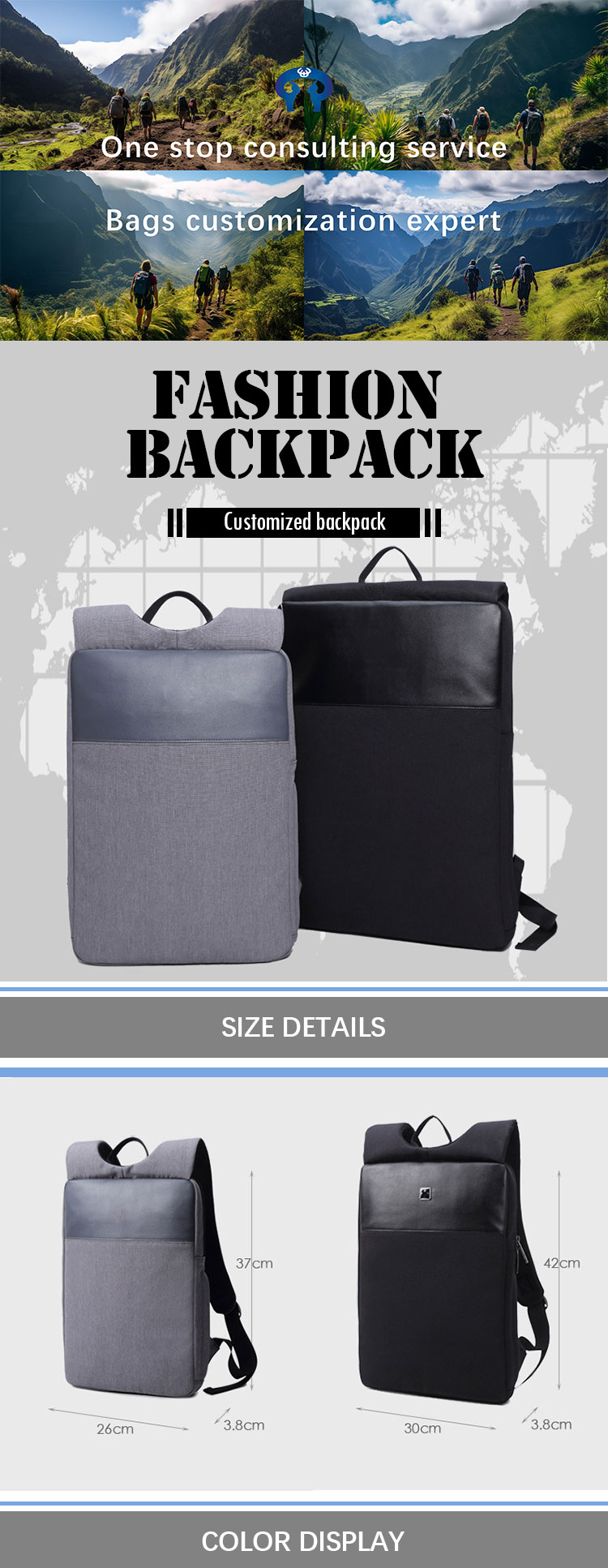 Men's Lightweight Ultra Thin Laptop Backpack 4/15 Inch Business Waterproof