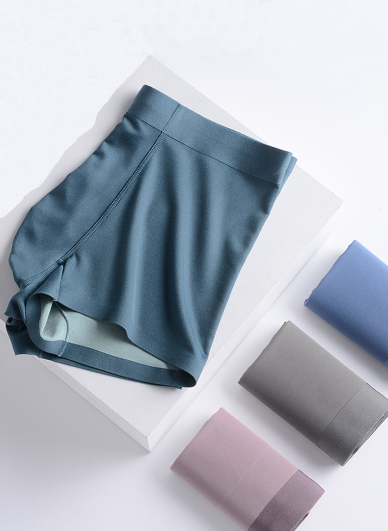 100S Modal Double Sided Seamless Mens Pants Mid Waist Square Angle Ice Silk Inner Men'S Underwear