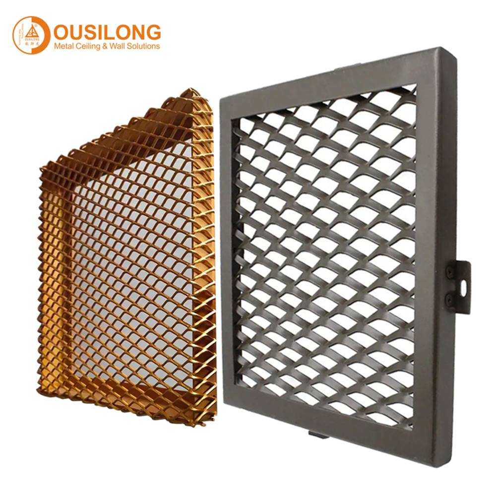 Metal Mesh Commercial Ceiling Tiles for building decoration Aluminum Grid Plate