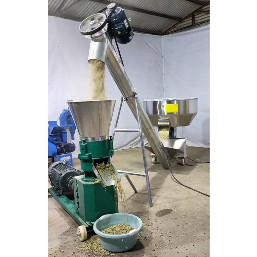 Blue Wood Pellet Making Equipment 150kg/H Wood Pellet Mill Machine