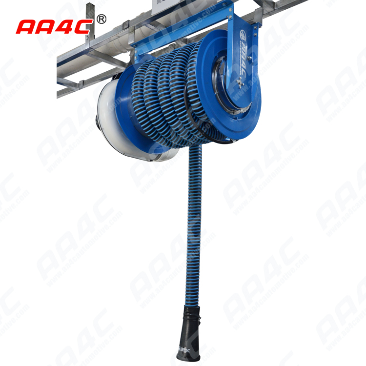AA4C car exhaust extracting system auto vehicle exhaust manual fixed tumbler hose reel with fans control customize size