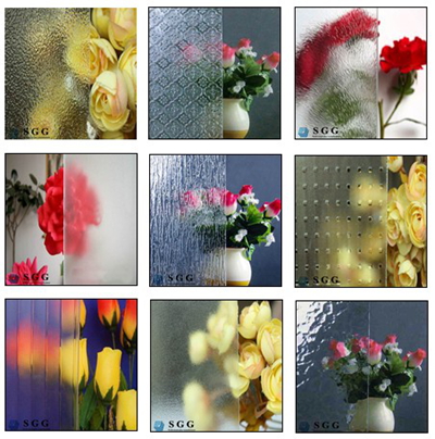 Internal Decoration Glass Clear Patterned Glass 4mm with ISO9001&CE