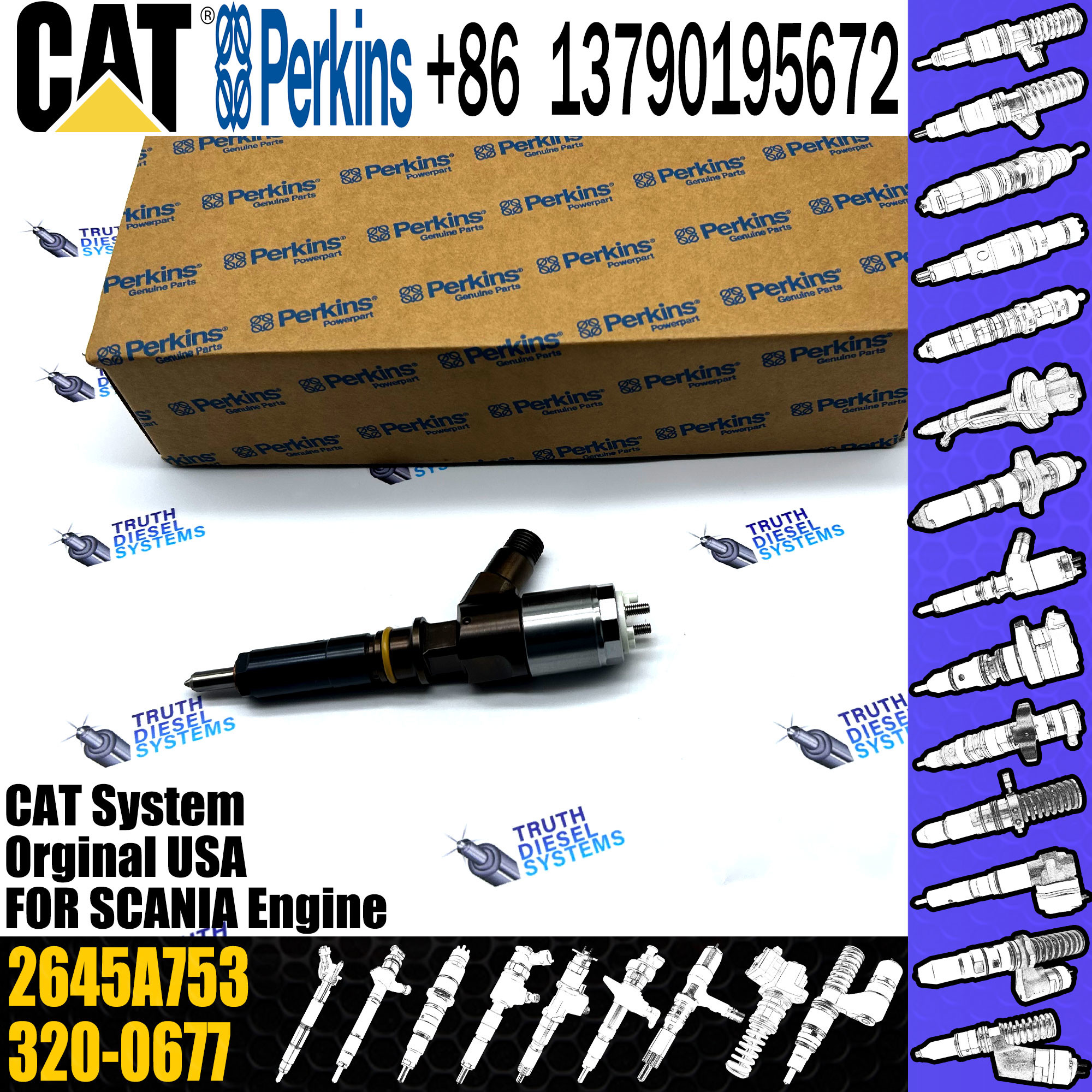 Diesel Common Rail Injector 321-3600 10R-7938 2645A753 FOR Engine C6.6 312D