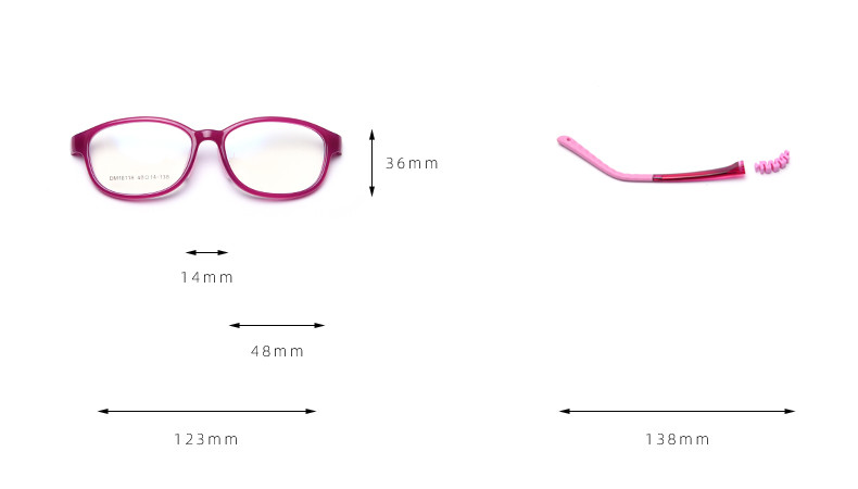 Children Frame Optical Glasses TR90 Flexible Bendable One Piece Eyeglasses