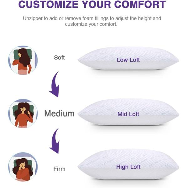 Upgrade Your Sleep Experience with Our Adjustable Firmness Cooling Memory Foam Pillows