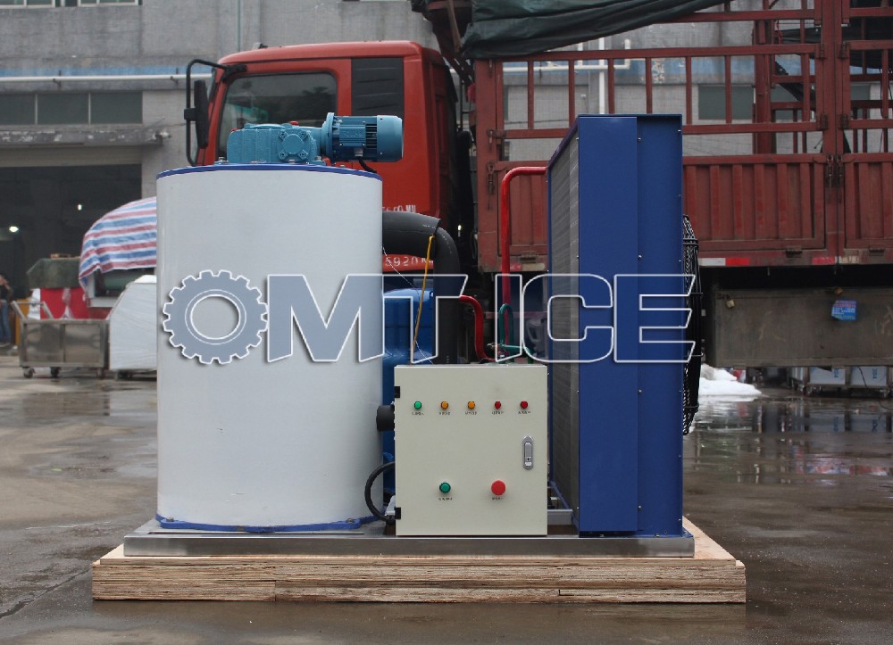 3Ton Sea Water Flake Crushed Ice Maker Thickness 1.2mm Refrigerant R404a