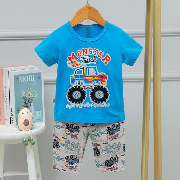 Air Conditioning Set Children'S Short Pyjama Sets 135cm Off Road Vehicle Korean