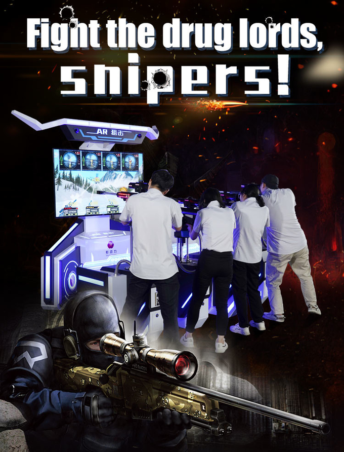 Interactive Indoor VR Shooting Games Arcade Machine 4 Player For Amusement Park