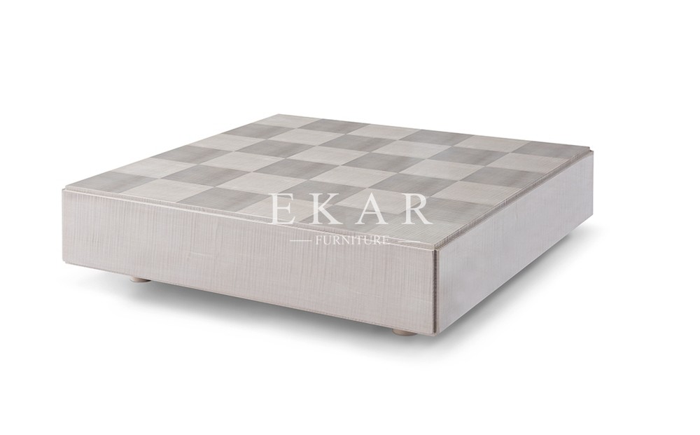 Black Square Wooden Leg Coffee Table W008H1