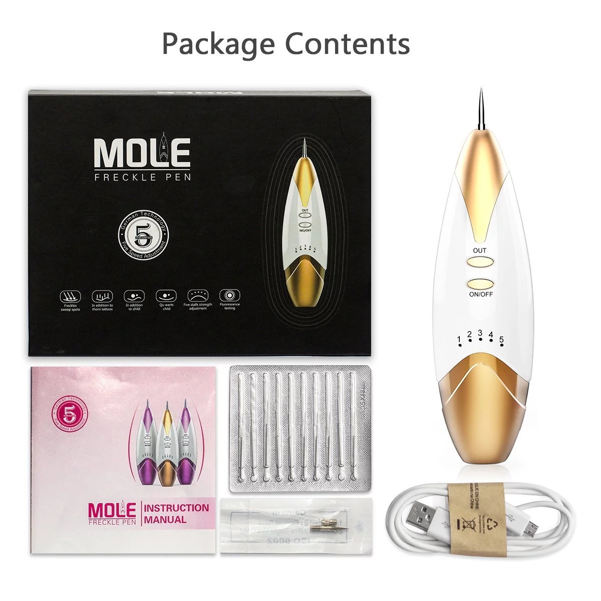 Professional Mole Removal Pen Dark Spot Laser Pen Microcurrent Technology