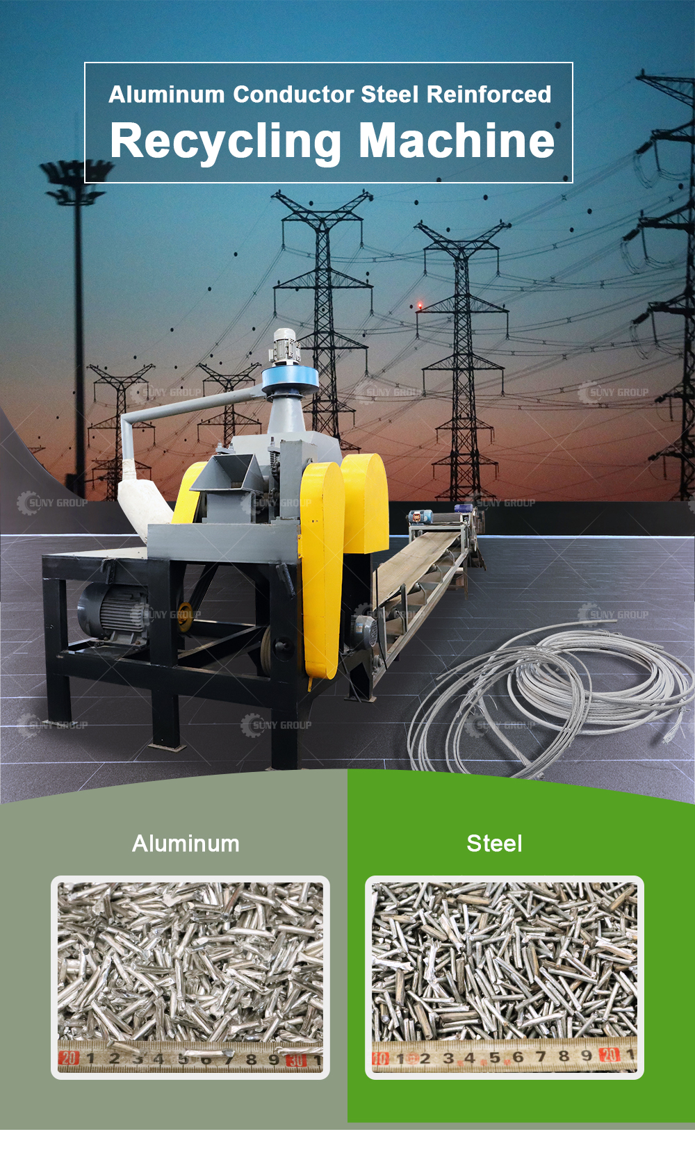 2000kg Capacity ACSR Wire Recycling Machine for Small Cable Wire in Manufacturing Plant