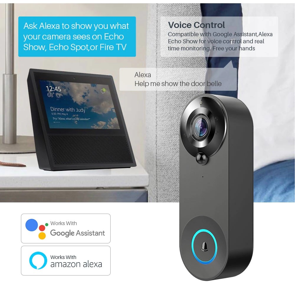 Home smartlife Smart Wifi Doorbell 1080P Tuya Wireless Video Door Phone