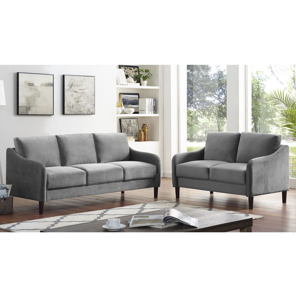 3 Piece Sofa set, Gray Fabric