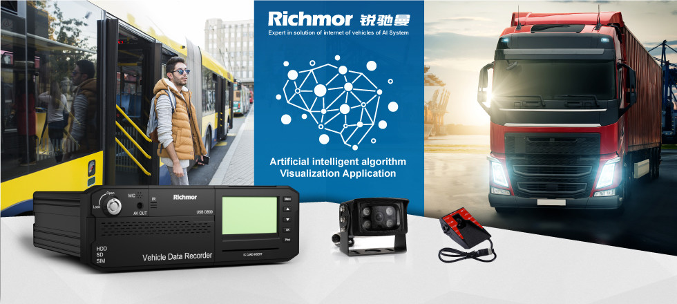 ADAS MDVR AI DSM BSD LDW PCW HMW Fatigue 2MP 1080P AHD 2 SD Card Hard disk car black box