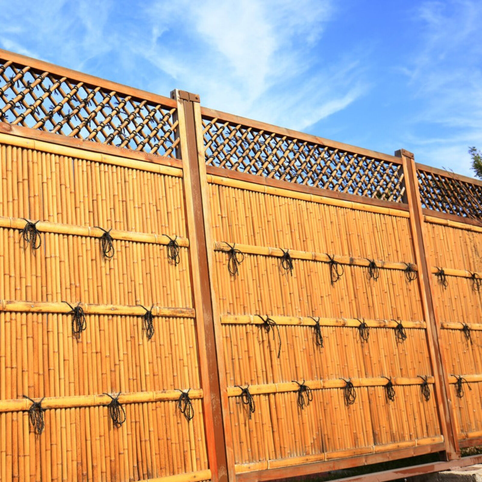 Factory Bamboo Fence Slat Natural Materials Solid Garden Privacy Bamboo Slat