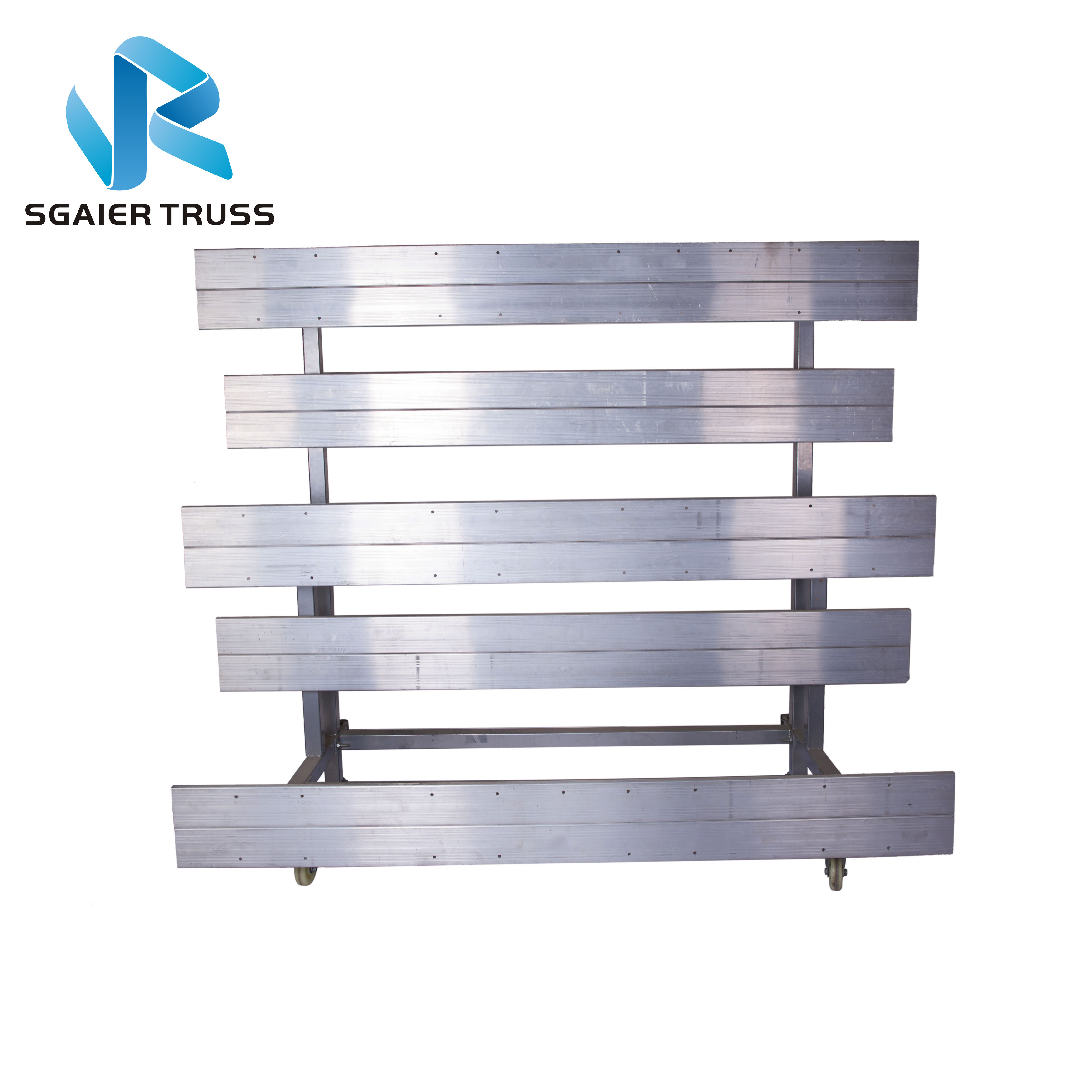 3 / 4 /5 Row Aluminum Stadium Bleachers Grandstand With Fence High Loading Capacity
