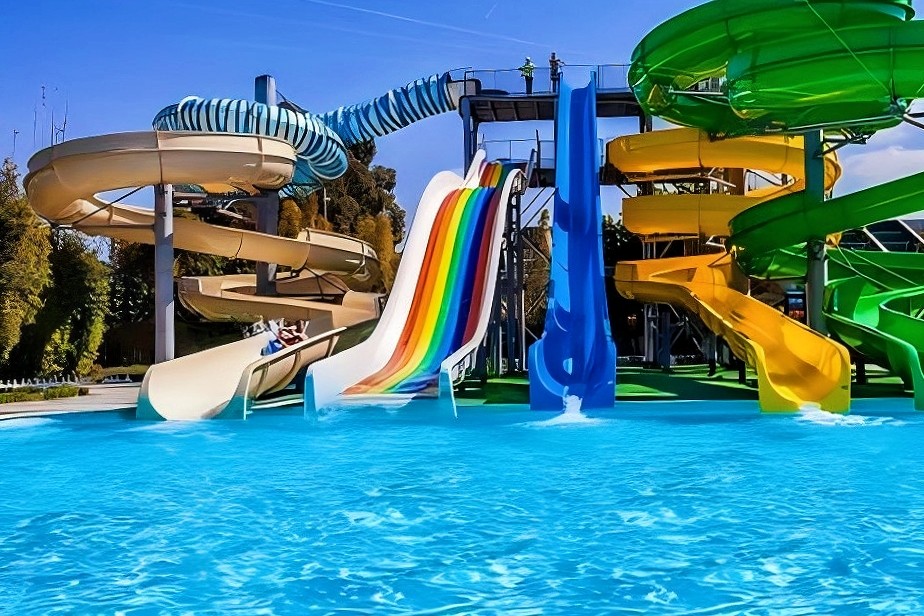 ODM Children in ground Swimming Pool Ride Fiberglass Water Slide for Aqua Park