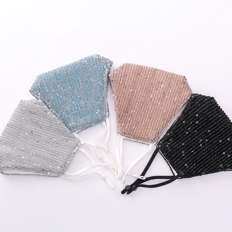 Reusasble Private Daily Party Show Shiny Face Mask Magic Bling Crystal face Mask