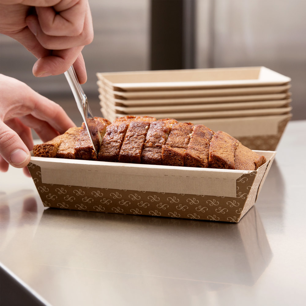 Kraft greaseproof paper bread baking pans color printing custom paper baking pan paper bakeware loaf pan