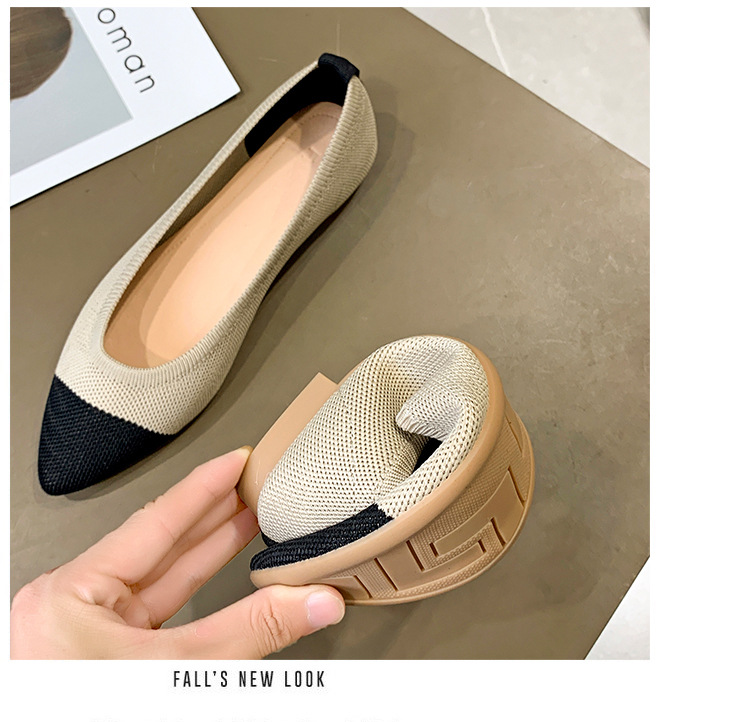 Women's New Pointed Casual Flat Shoe Lightweight Knit Breathable