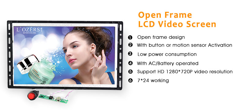 Motion Sensor Wall Mount Full HD LCD Screen For Retail Stores / Supermarket