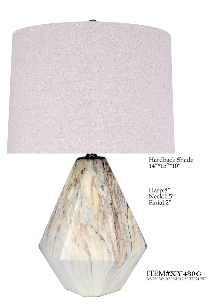 Ceramic Base Simple Modern Table Lamp 15*24.75" Drum TC