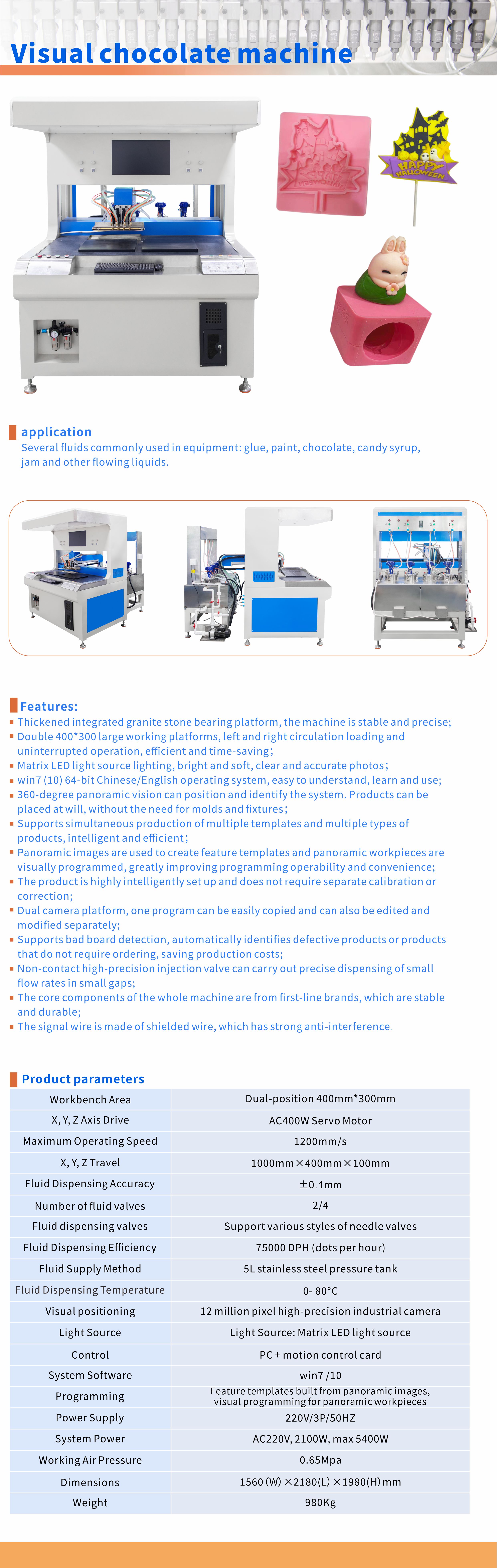 Fully Automatic Visual Chocolate Laminating Machine With Dual Position Workbench