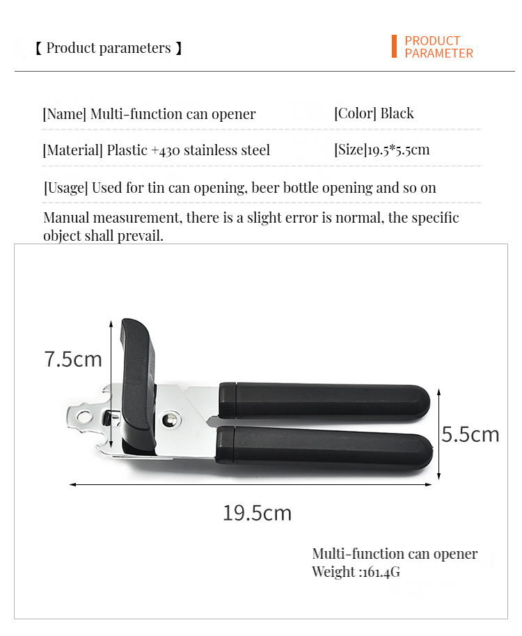 Simple Manual Opener for Stainless Metal and Plastic Handles Elegant Alloy Gift Box