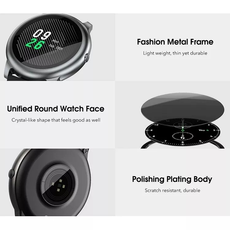 2022 Design Round Screen Heart Rate Monitor Blood Pressure Blood Oxgen Tracking Suit for Men Women Ls005 Smartwatch