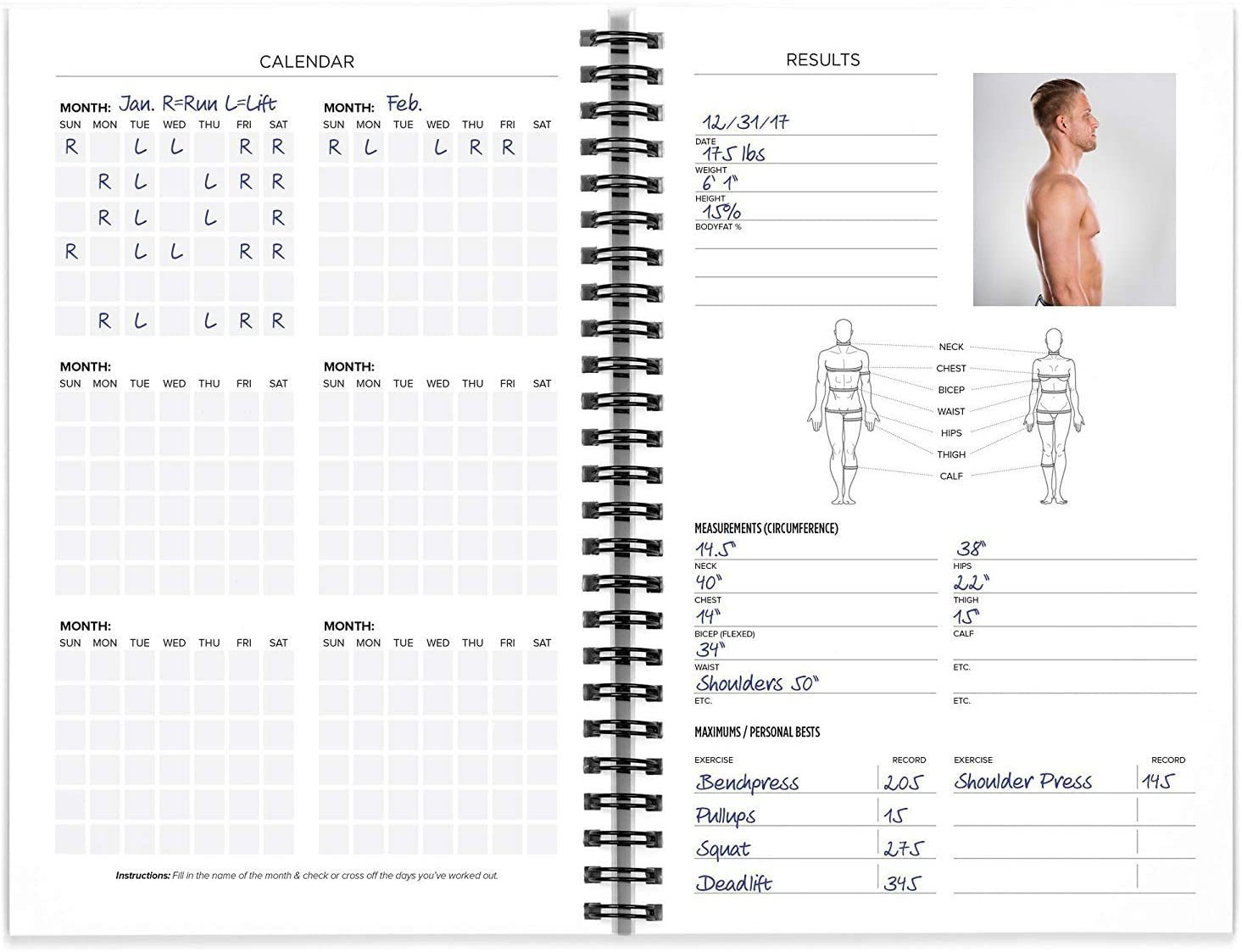 LOGO Customized Fitness Journal and Exercise Log Book for Daily Progress Tracking