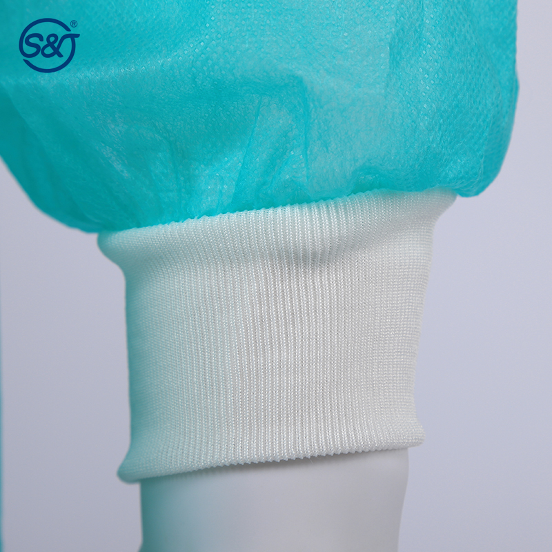 S&J Breathable and Flexible Disposable Non woven pp pe Medical Isolation Gown 510k 35g pp Latex-free Surgical Isolation Gowns